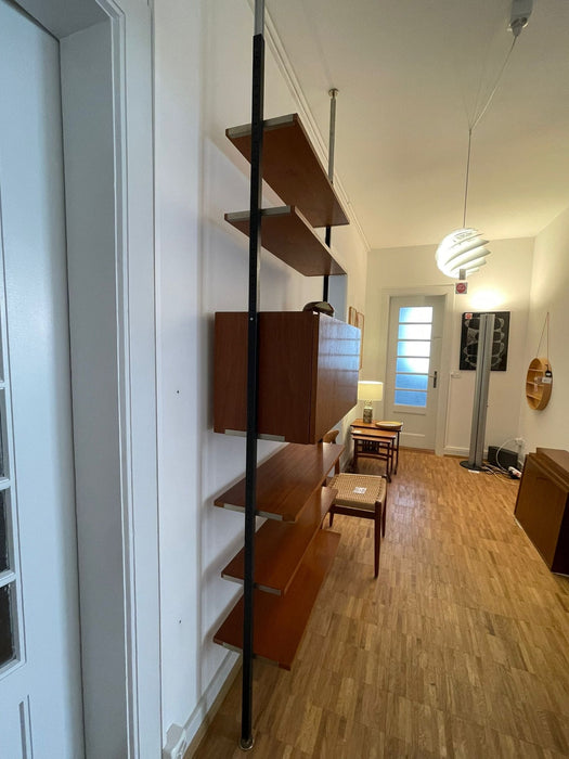 Vintage Dieter Wäckerlin für Idealheim Spannregal Teleskopregal Teak S — Patinamöbel Interior & Vintage