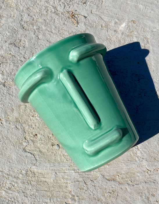 FACE Vase medium by L'elefantino jade green