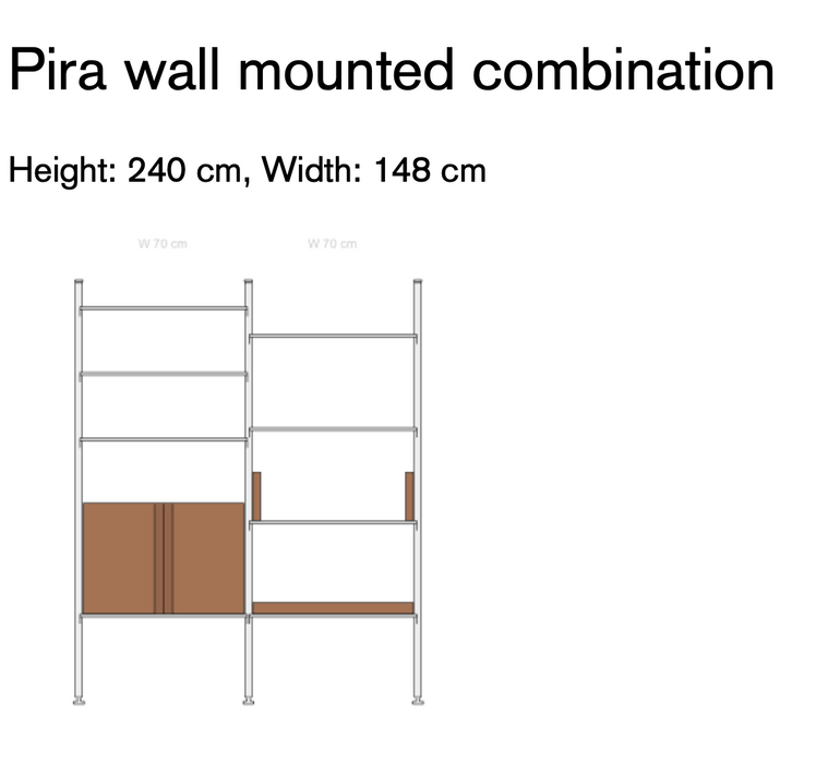 Pira G2 String Furniture Wandregal Eiche Metall weiss Ausstellungsmodell