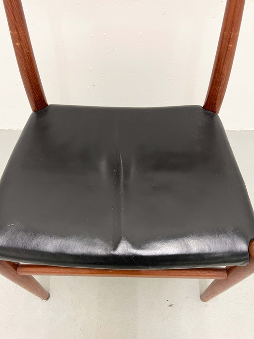 Vintage Chair Hans J. Wegner W2 CM Madsen 1960 Teak Leather Denmark Midcentury
