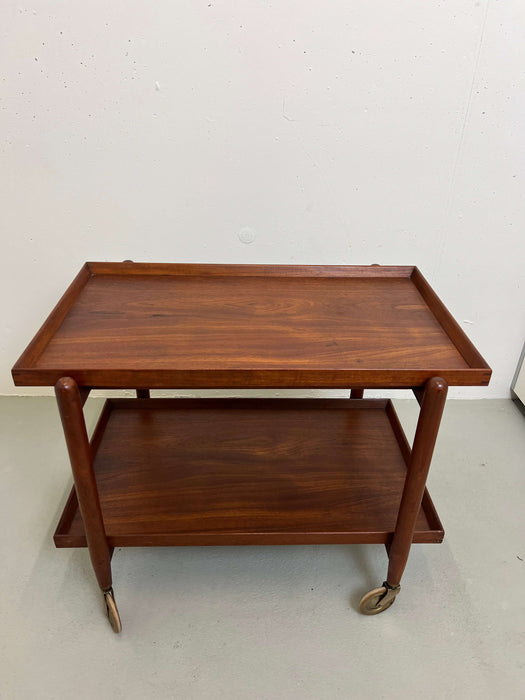 Vintage bar cart trolley teak with extension 60s