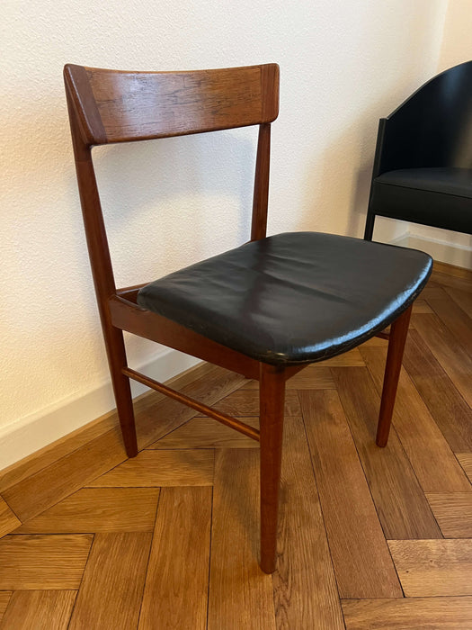 Vintage 3-er Set Palisander Leder Stühle Brande Möbelindustri Dänemark 60er