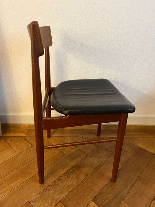 Vintage 3-er Set Palisander Leder Stühle Brande Möbelindustri Dänemark 60er