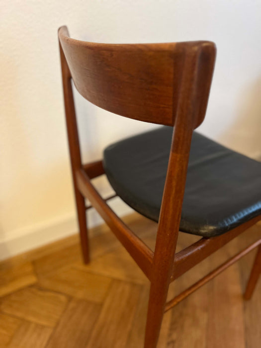 Vintage 3-er Set Palisander Leder Stühle Brande Möbelindustri Dänemark 60er