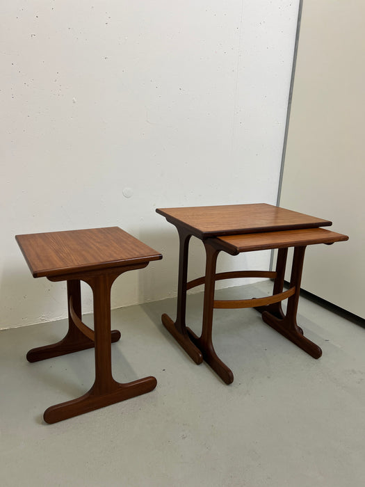 Elegant set of 3 Fresco nesting tables made in 1967 for the furniture company G-plan. The design is by Victor Bramwell Wilkins