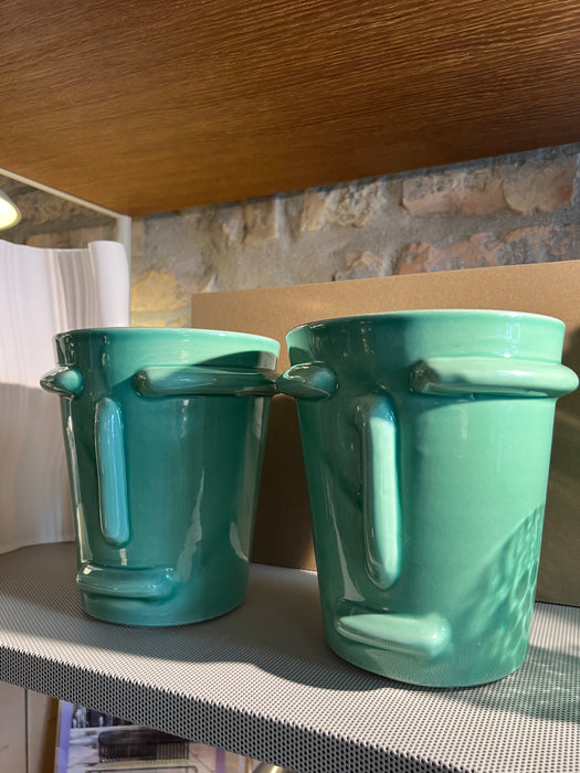 FACE Vase medium by L'elefantino jade green