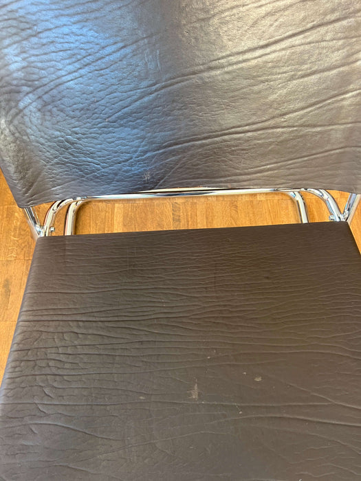 Vintage Sessel Freischwinger Rondo von Pfalzberger Chromstahl Leder