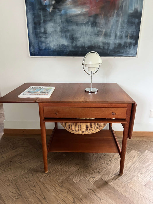 Vintage Hans Wegner Andreas Tuck Nähtisch Beistelltisch AT-33 Teak Denmark 60er