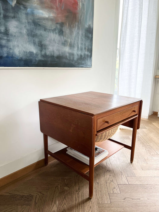 Vintage Hans Wegner Andreas Tuck Nähtisch Beistelltisch AT-33 Teak Denmark 60er