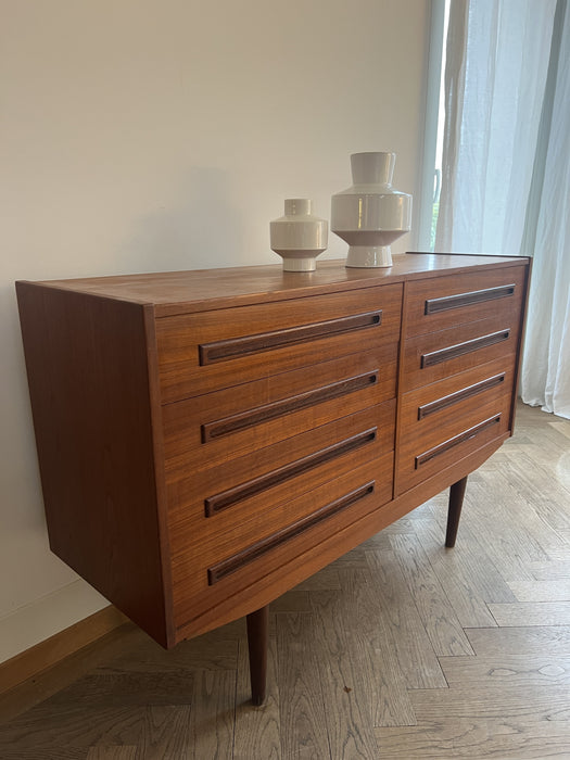Vintage Sideboard Kommode mit Schubladen Teak Dänemark 60er