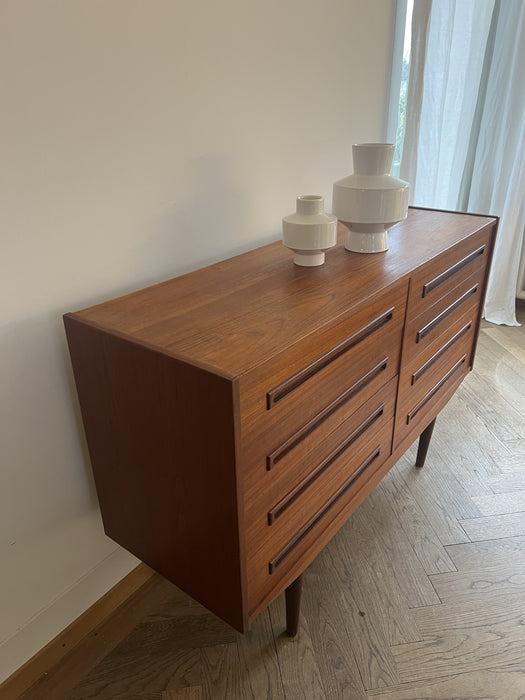Vintage Sideboard Kommode mit Schubladen Teak Dänemark 60er