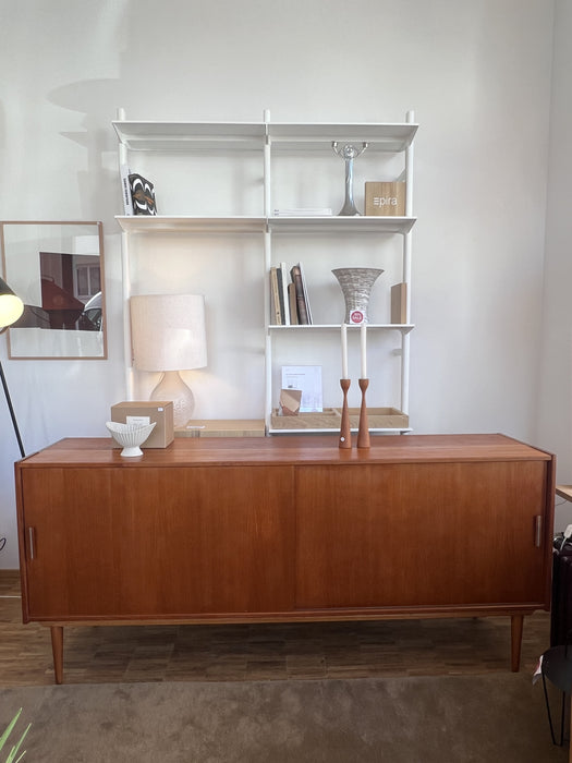 Vintage Sideboard Dänemark 60er Teak mit Schiebetüren