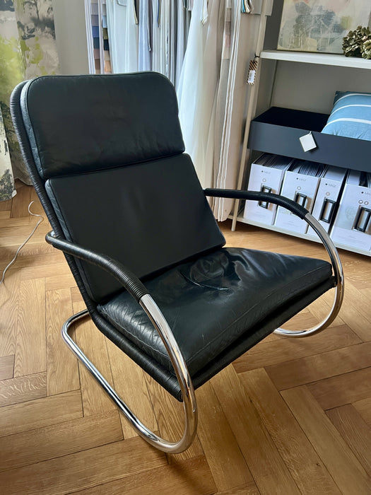 Vintage Sessel und Ottoman Bauhaus Leder Tecta D35 Lounge Chair