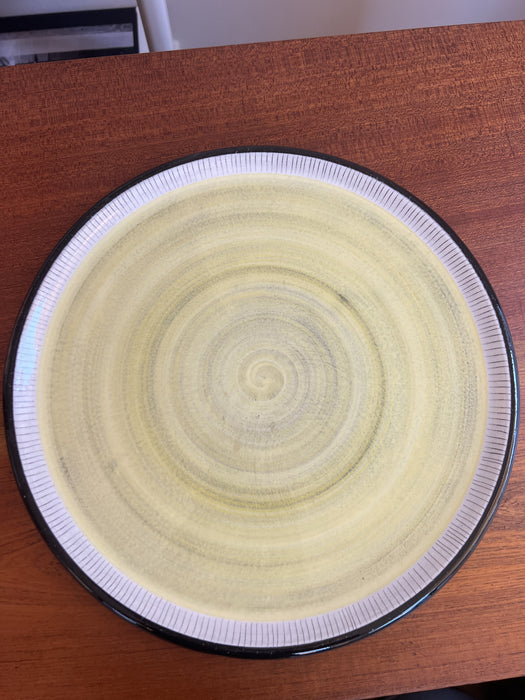 Vintage Servierplatte handbemalt von Burkart Schweizer Keramik Design 50er