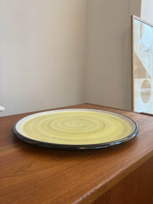 Vintage Servierplatte handbemalt von Burkart Schweizer Keramik Design 50er