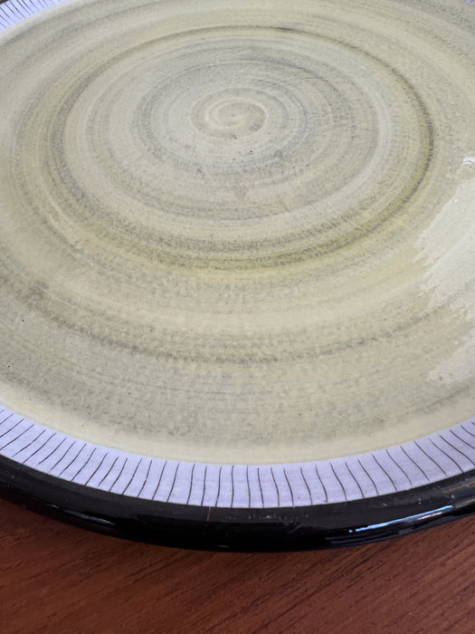 Vintage Servierplatte handbemalt von Burkart Schweizer Keramik Design 50er