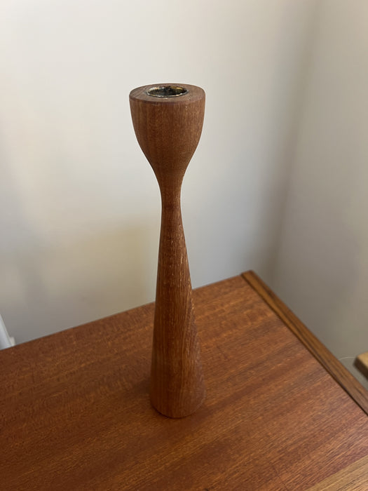 Vintage Kerzenhalter 2-er Set Teak Dänemark 60er