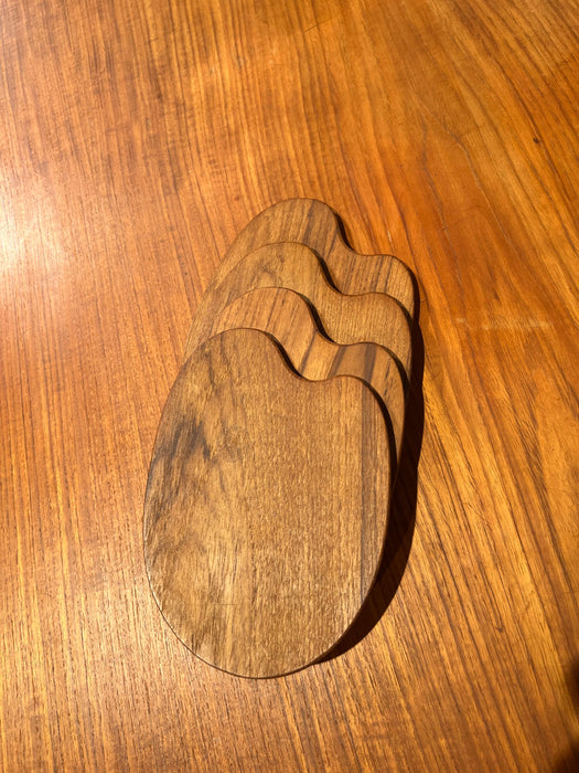 Vintage teak drinks coasters Denmark 60s