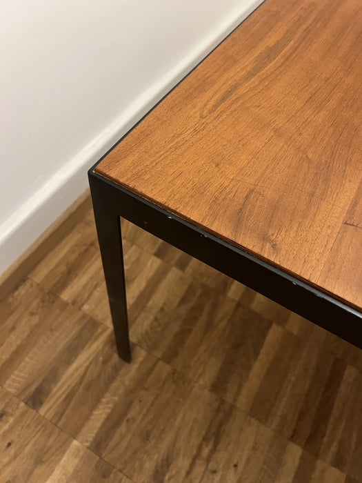 Vintage Coffeetable geöltes Teak Metall 70er quadratisch