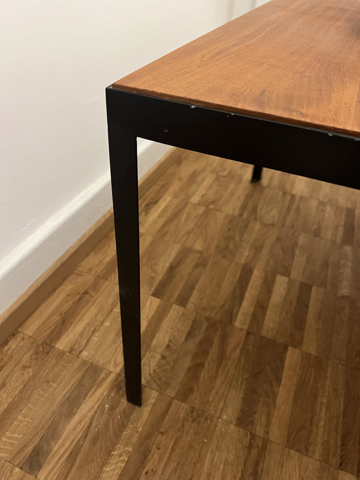 Vintage Coffeetable geöltes Teak Metall 70er quadratisch