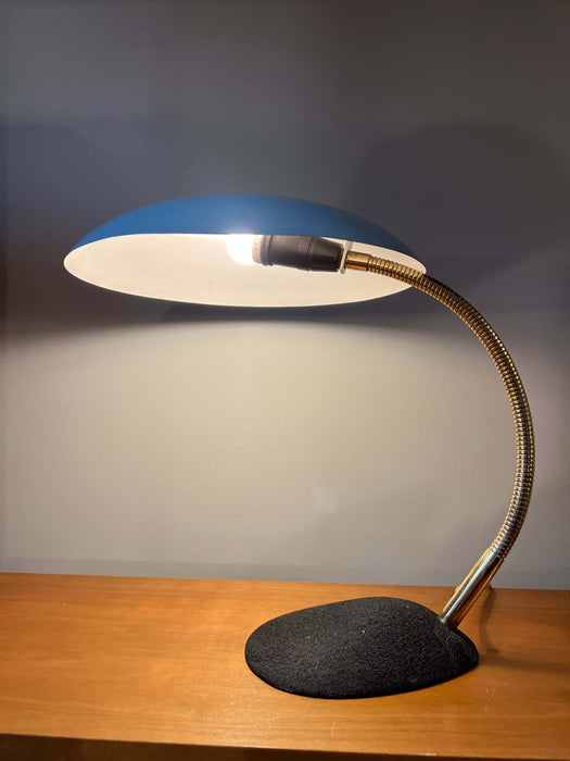 Vintage table lamp gooseneck brass 60s