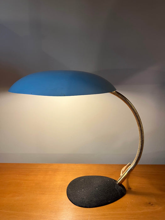 Vintage table lamp gooseneck brass 60s