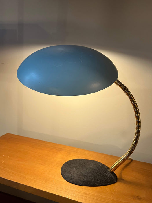 Vintage table lamp gooseneck brass 60s