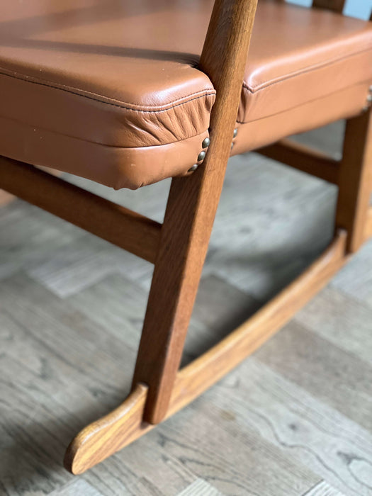 Vintage Schaukelstuhl Rocking Chair ML33 Schaukelstuhl Teak Hans J. Wegner für A/S Mikael Laursen 1950er