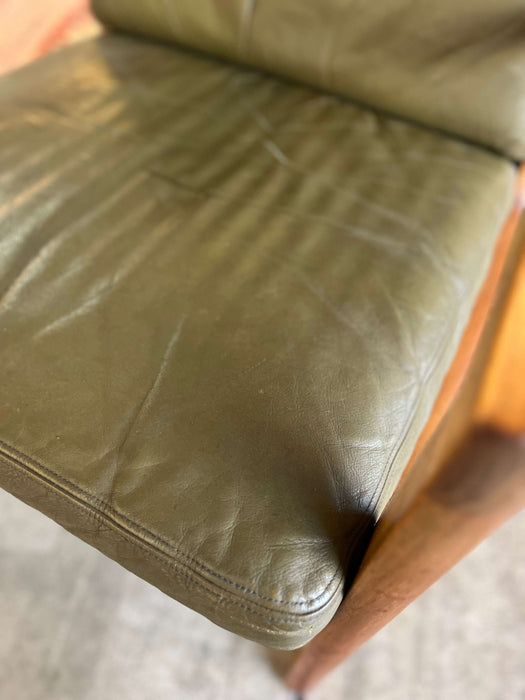 Vintage Teak Leather Rocking Easy Chair O. Wanscher for France &amp; Son 