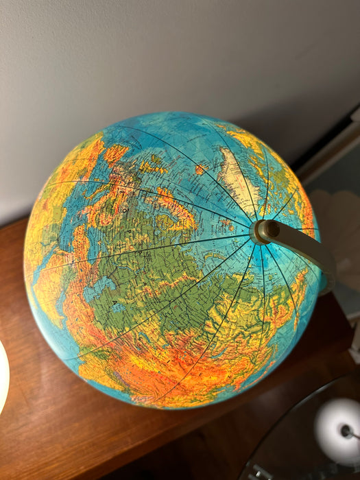 Vintage illuminated globe, globe gold