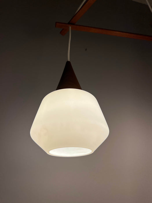 Vintage Danish teak cascade pendant lamp 1960s