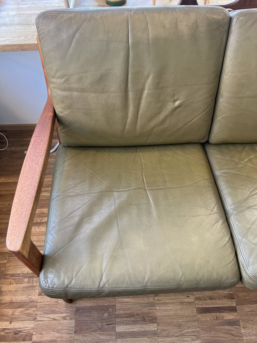 Vintage Teak Leder Sofa Senator O. Wanscher für France & Son 60er