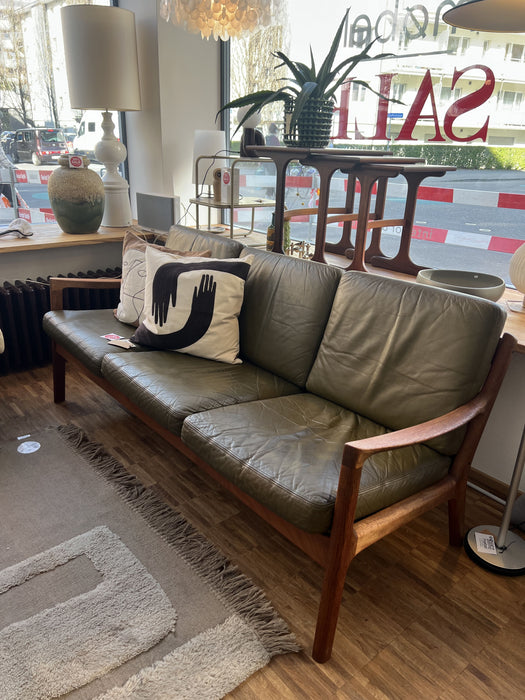 Vintage Teak Leder Sofa Senator O. Wanscher für France & Son 60er