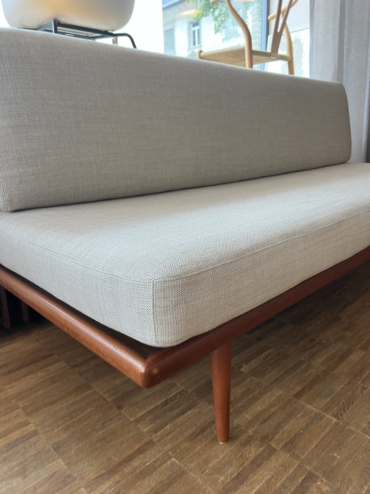 Vintage Sofa Minerva Teak P. Hvidt O. Molgaard-Nielsen für France & Son 1960er neuer Stoffbezug