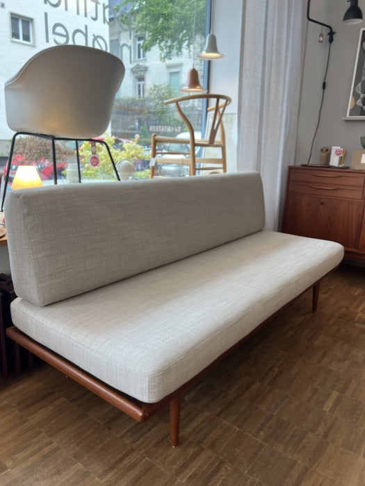 Vintage Sofa Minerva Teak P. Hvidt O. Molgaard-Nielsen für France & Son 1960er neuer Stoffbezug