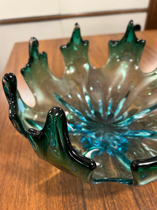 Vintage Murano large glass bowl Italy 60s