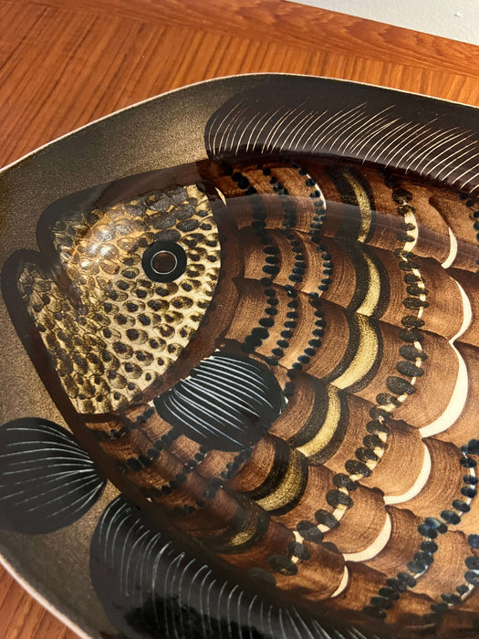 Vintage Servierplatte Fisch Keramik Arabia Finland 60er