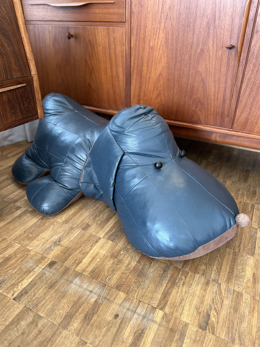 Vintage Grosser Hund Spielzeug Leder 70er Rarität