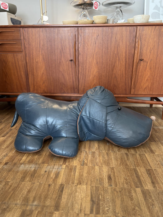 Vintage Grosser Hund Spielzeug Leder 70er Rarität