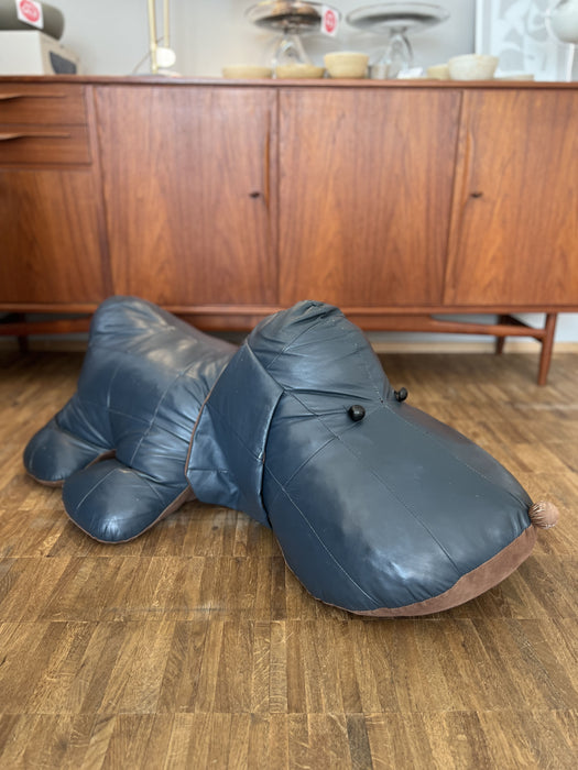 Vintage Grosser Hund Spielzeug Leder 70er Rarität