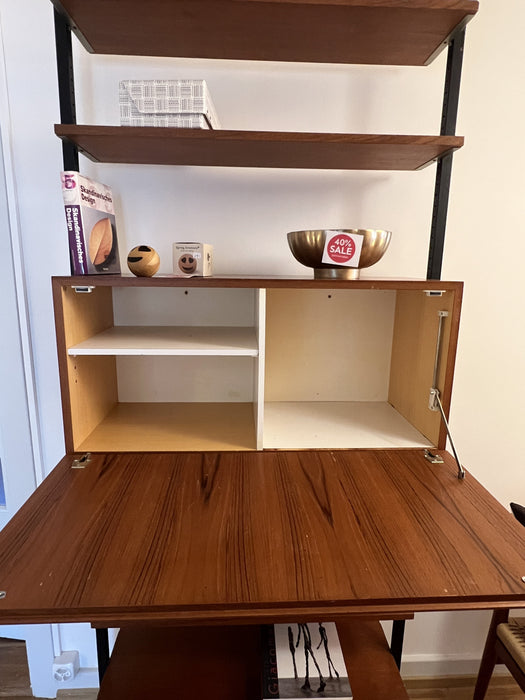 Vintage Dieter Wäckerlin für Idealheim Spannregal Teleskopregal Teak Swissmade 60er