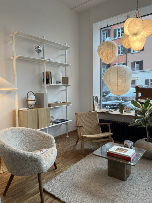 Pira G2 String Furniture Wandregal Eiche Metall weiss Ausstellungsmodell