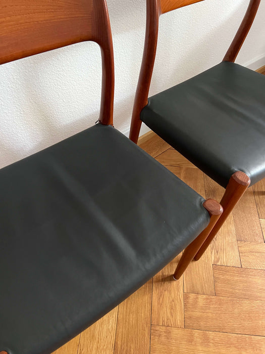 Vintage 2-er Set Stühle Niels O. Møller für JL Møller Teak Denmark 60er