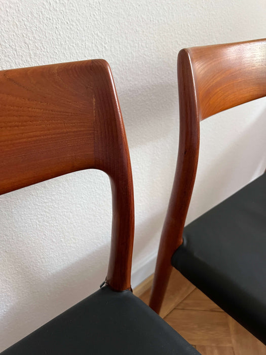 Vintage 2-er Set Stühle Niels O. Møller für JL Møller Teak Denmark 60er