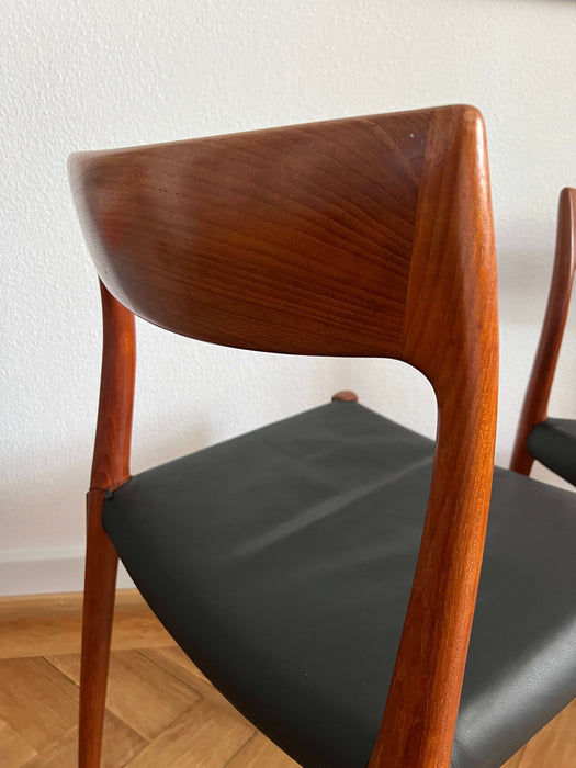 Vintage 2-er Set Stühle Niels O. Møller für JL Møller Teak Denmark 60er