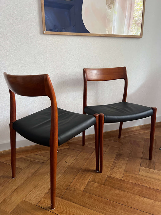 Vintage 2-er Set Stühle Niels O. Møller für JL Møller Teak Denmark 60er