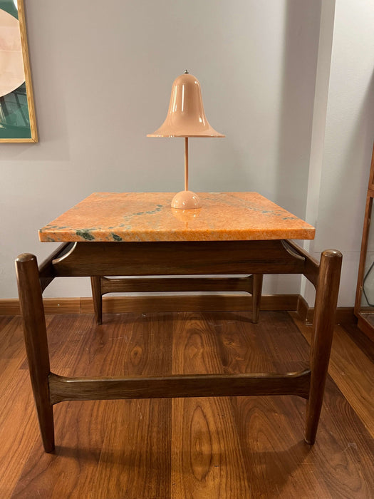 Vintage coffee table side table marble walnut Ico Parisi Italy 60s