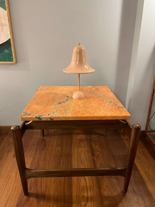 Vintage coffee table side table marble walnut Ico Parisi Italy 60s