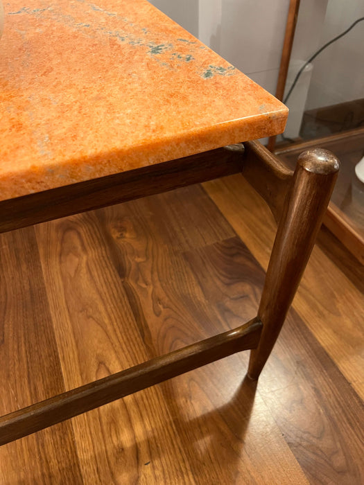 Vintage coffee table side table marble walnut Ico Parisi Italy 60s