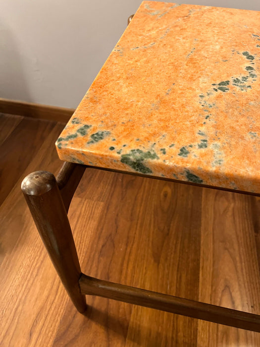 Vintage coffee table side table marble walnut Ico Parisi Italy 60s